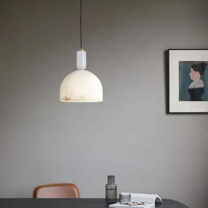 Jade Alabaster Brass Dome Modern Pendant Light Living Room Bedroom
