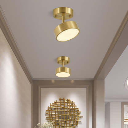 Edge Minimalism Round Metal Acrylic Brass Ceiling Light Living Room Hallway