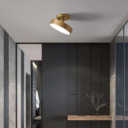 Edge Minimalism Round Metal Acrylic Brass Ceiling Light Living Room Hallway