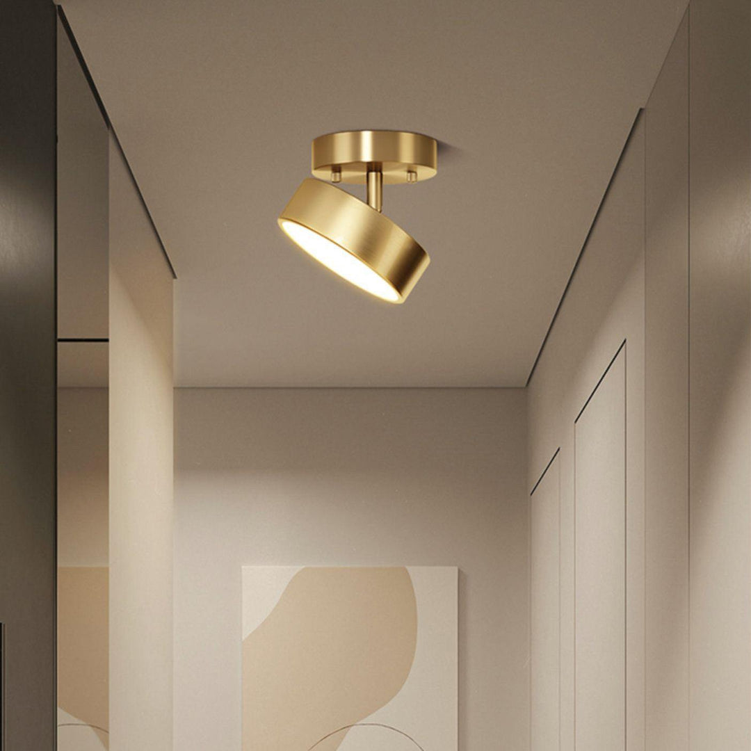 Edge Minimalism Round Metal Acrylic Brass Ceiling Light Living Room Hallway