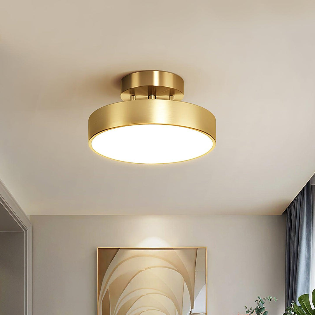 Edge Minimalism Round Metal Acrylic Brass Ceiling Light Living Room Hallway