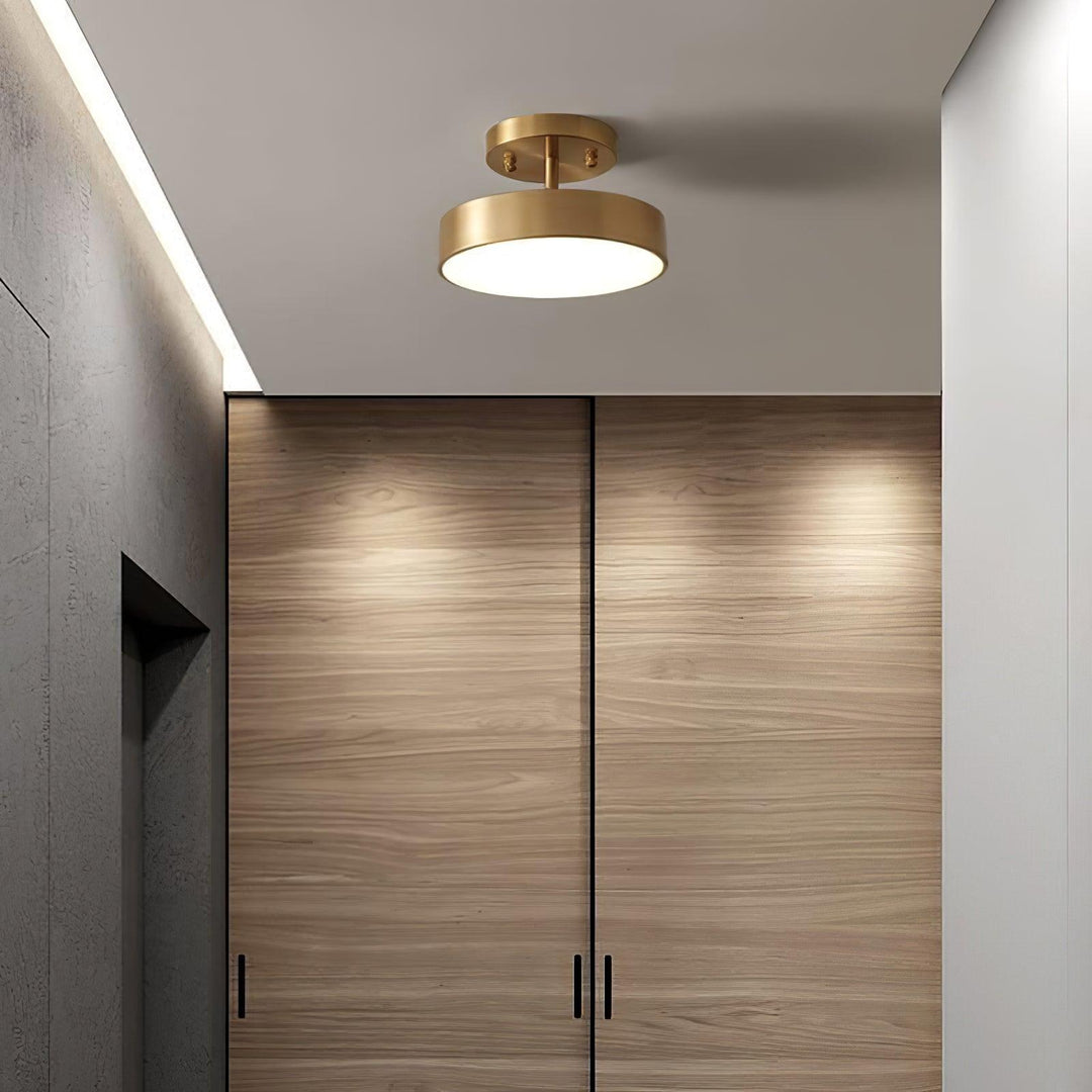 Edge Minimalism Round Metal Acrylic Brass Ceiling Light Living Room Hallway