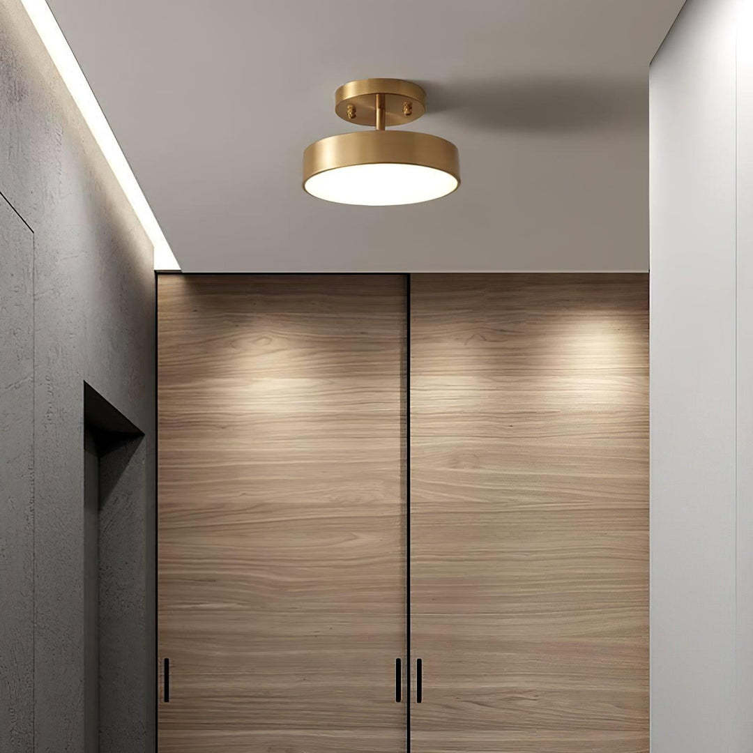 Edge Minimalism Round Metal Acrylic Brass Ceiling Light Living Room Hallway