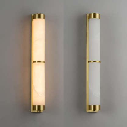 Jade Cylindra Alabaster Brass Wall Light Living Room Bedroom