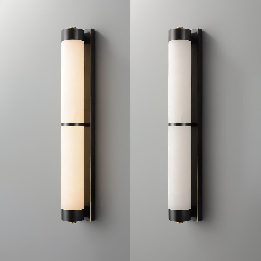 Jade Cylindra Alabaster Brass Wall Light Living Room Bedroom