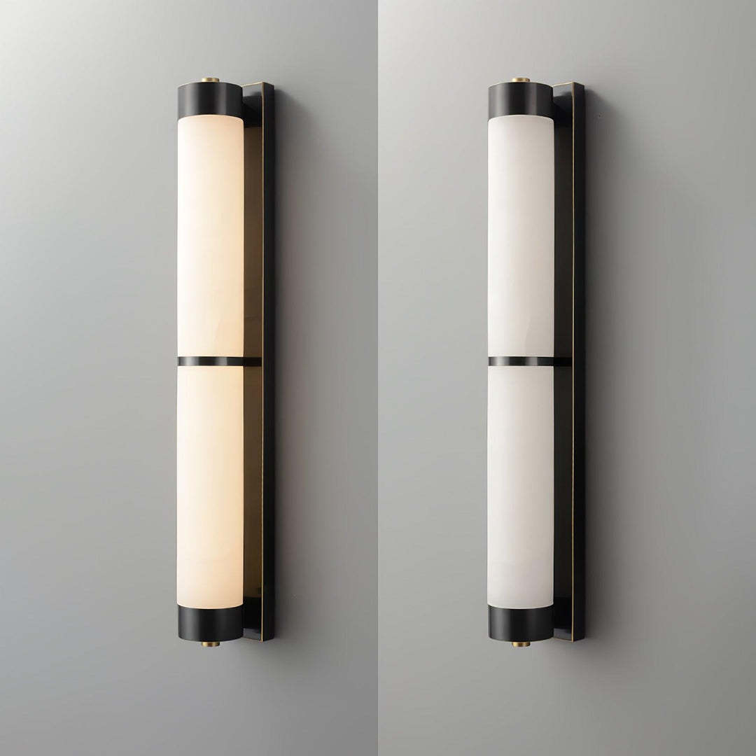 Jade Cylindra Alabaster Brass Wall Light Living Room Bedroom