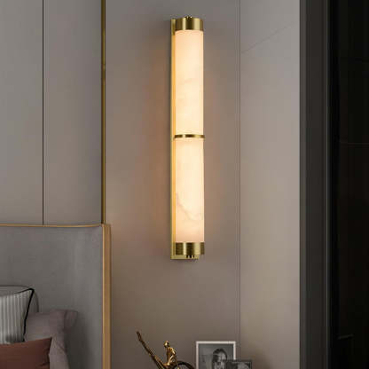 Jade Cylindra Alabaster Brass Wall Light Living Room Bedroom
