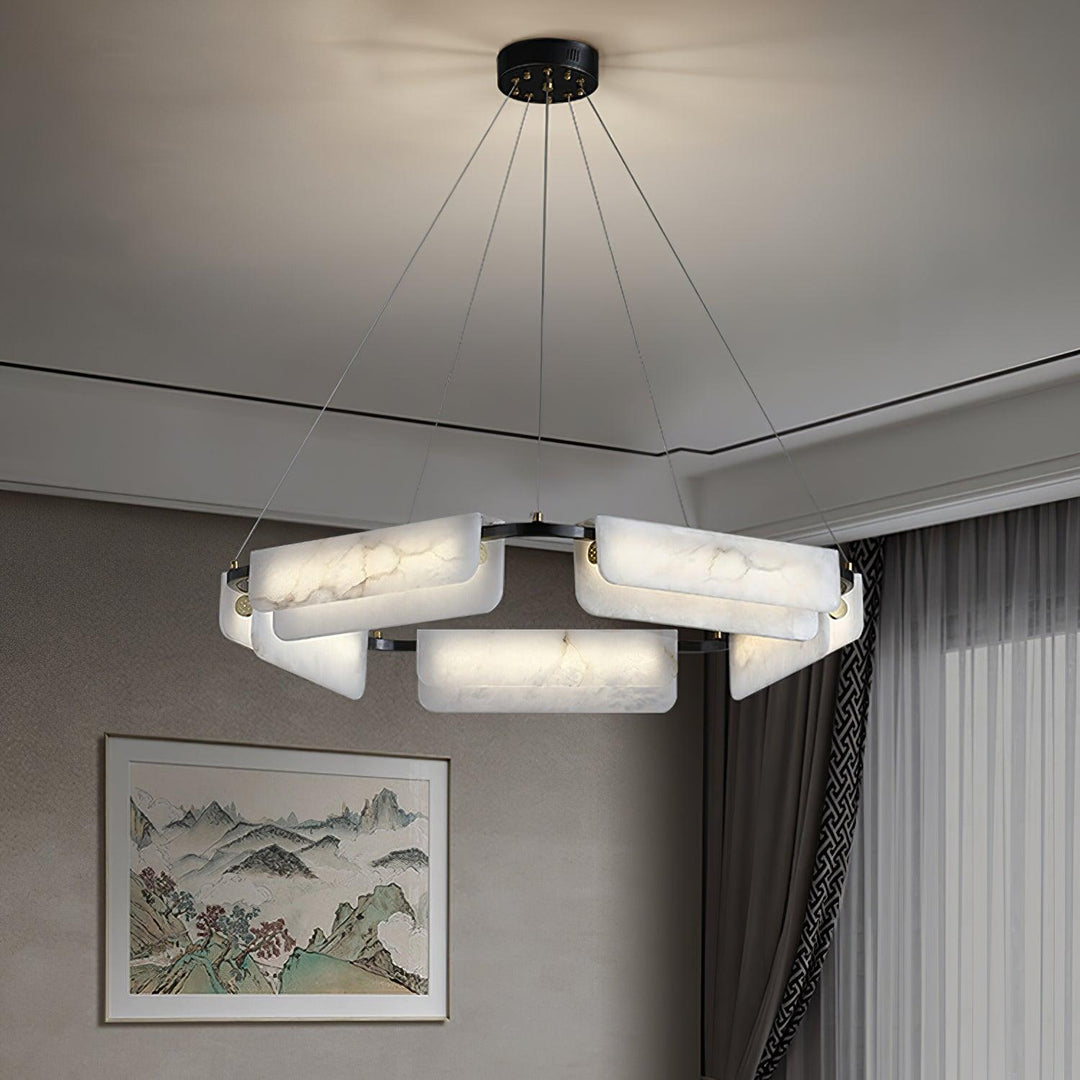 Jade Chandelier Modern Alabaster Metal Living Room Dining Room