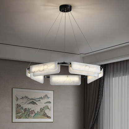 Jade Chandelier Modern Alabaster Metal Living Room Dining Room