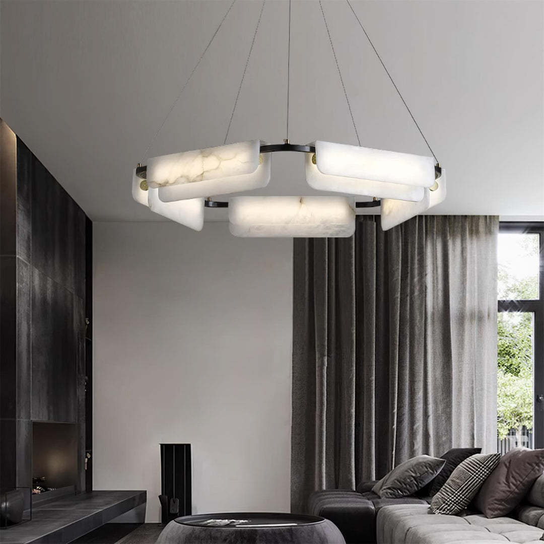 Jade Chandelier Modern Alabaster Metal Living Room Dining Room