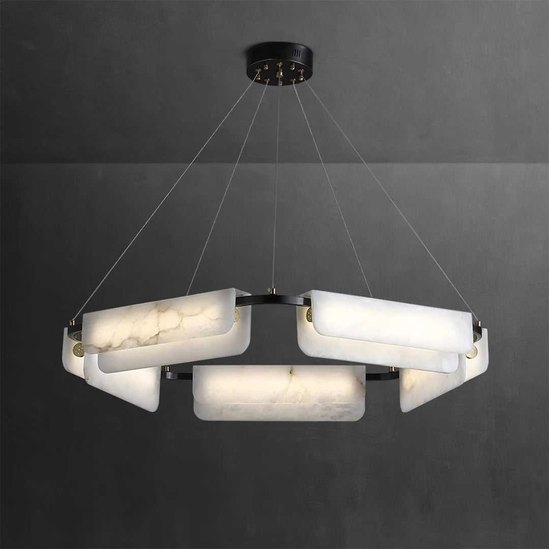 Jade Chandelier Modern Alabaster Metal Living Room Dining Room