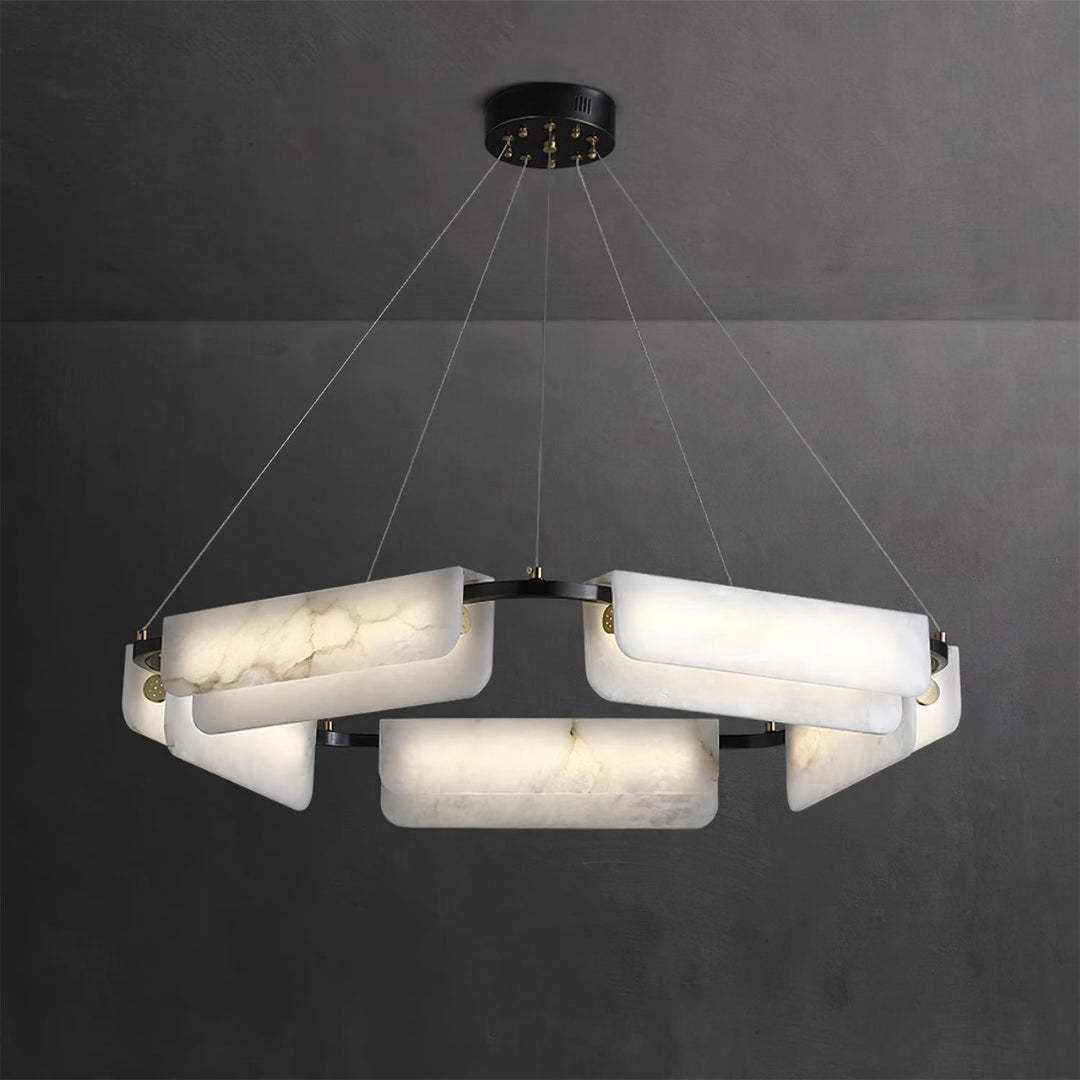 Jade Chandelier Modern Alabaster Metal Living Room Dining Room