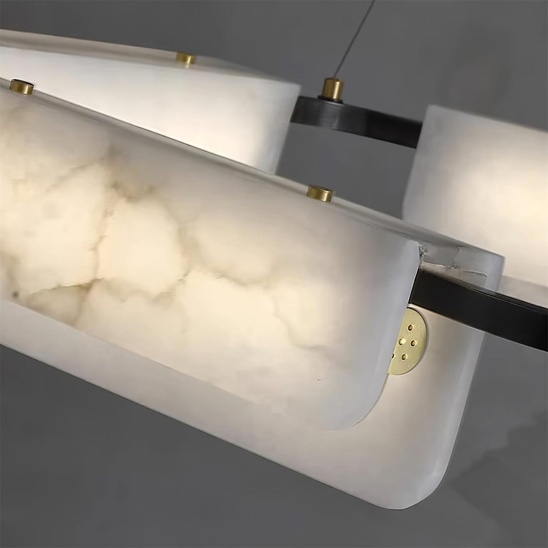 Jade Chandelier Modern Alabaster Metal Living Room Dining Room