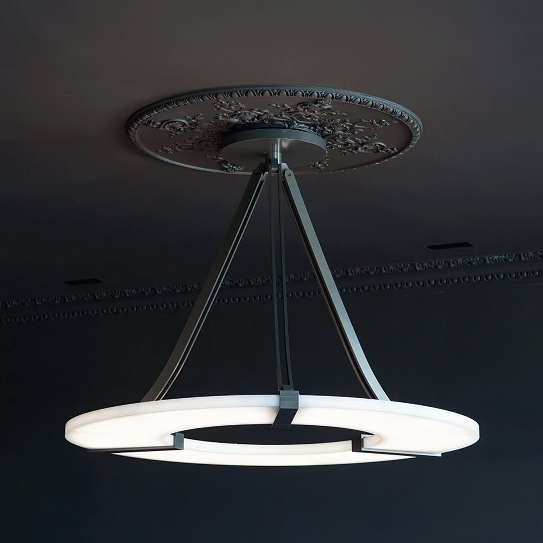 Jade Modern Alabaster Circular Pendant Light Living Room Dining Room