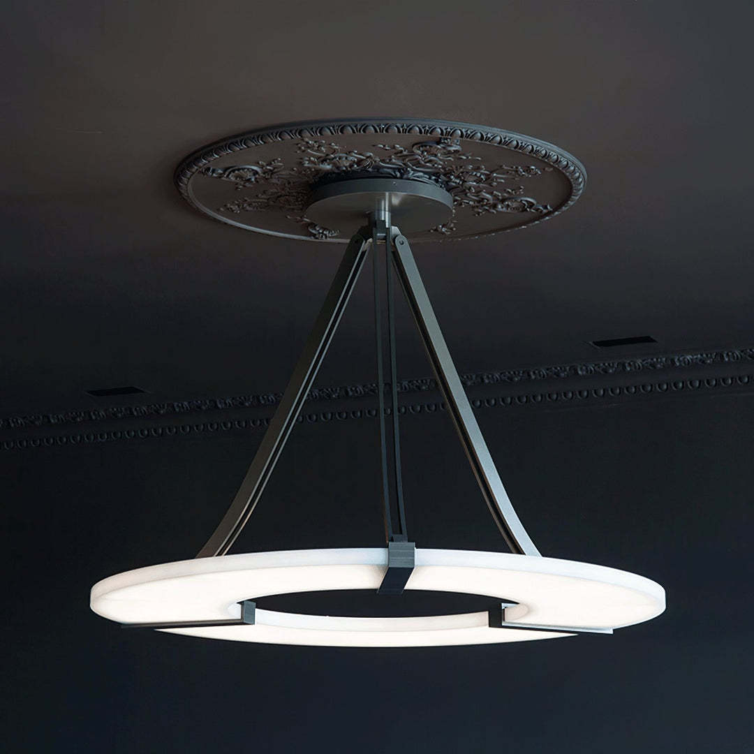 Jade Modern Alabaster Circular Pendant Light Living Room Dining Room