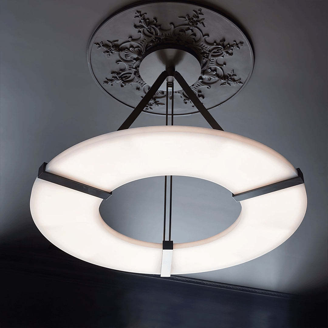 Jade Modern Alabaster Circular Pendant Light Living Room Dining Room