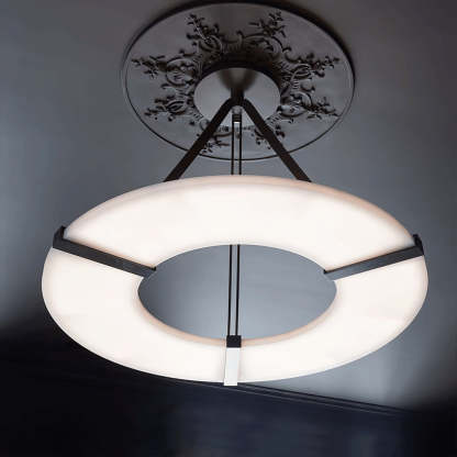 Jade Modern Alabaster Circular Pendant Light Living Room Dining Room
