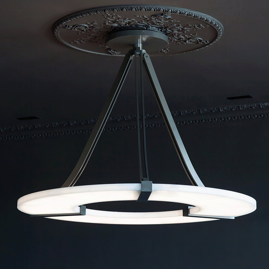 Jade Modern Alabaster Circular Pendant Light Living Room Dining Room
