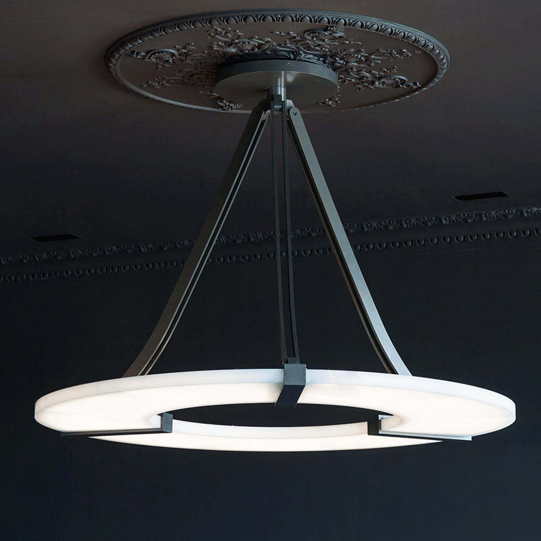 Jade Modern Alabaster Circular Pendant Light Living Room Dining Room