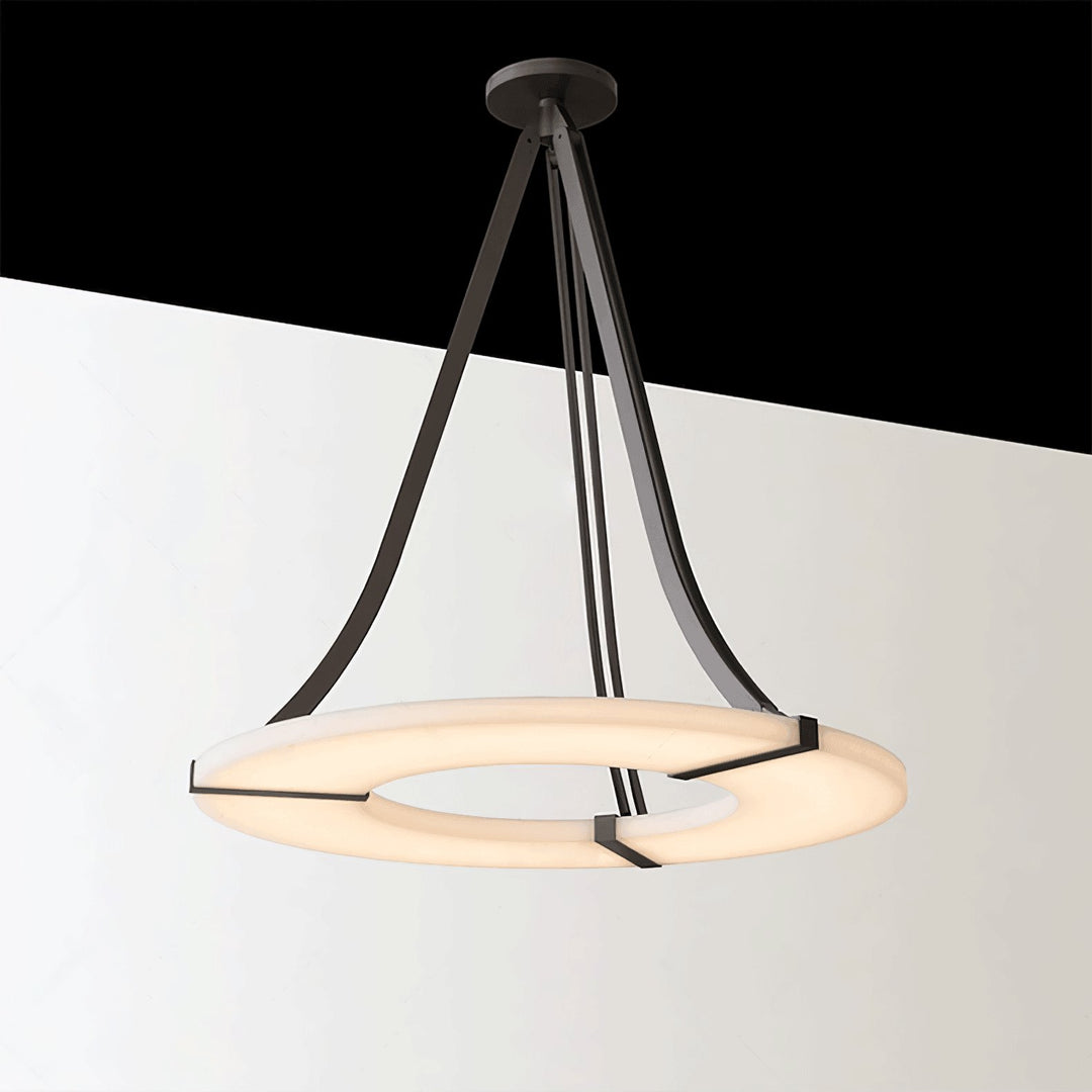 Jade Modern Alabaster Circular Pendant Light Living Room Dining Room