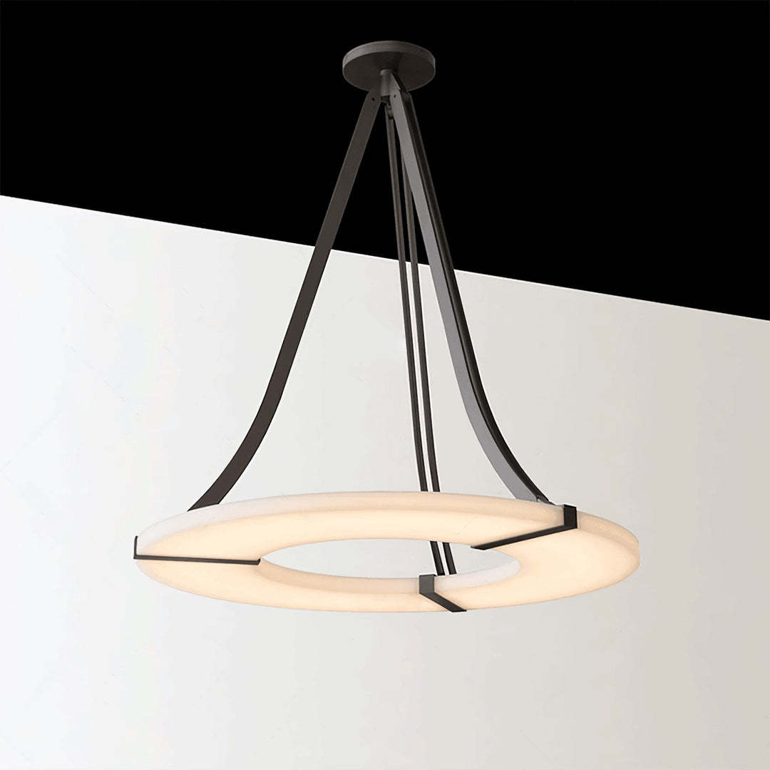 Jade Modern Alabaster Circular Pendant Light Living Room Dining Room