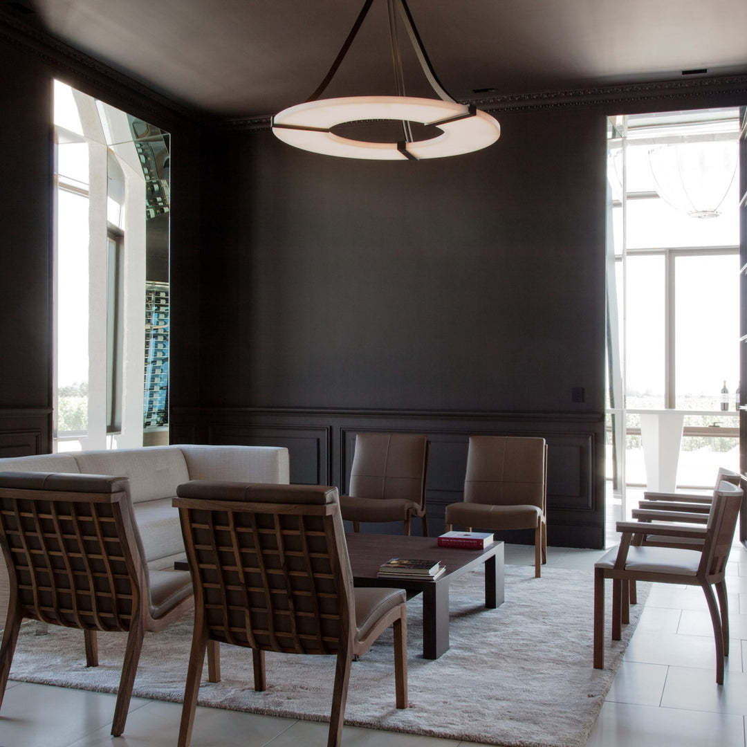 Jade Modern Alabaster Circular Pendant Light Living Room Dining Room