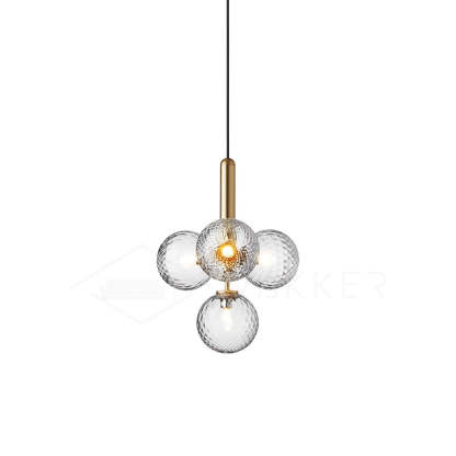 Hailie Minimalism Metal Glass Pendant Light Bedroom Living Room