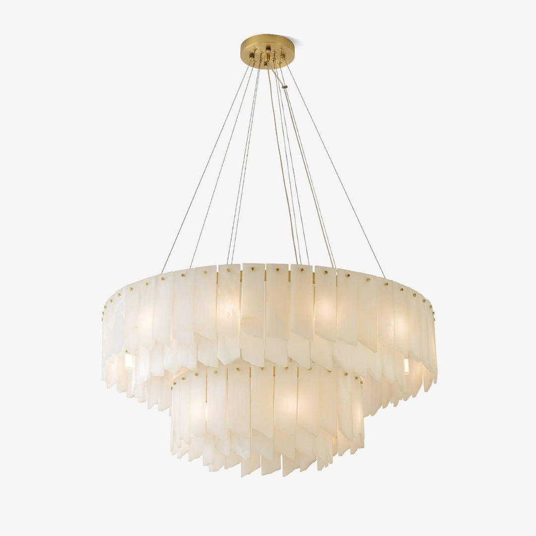 Jade Alabaster Cascade Tiered Chandelier Living Room Dining Room