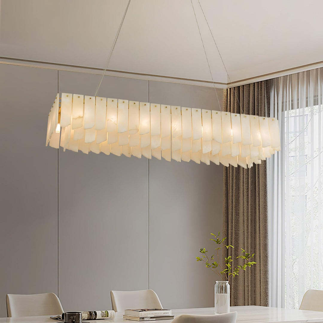 Jade Alabaster Cascade Tiered Chandelier Living Room Dining Room