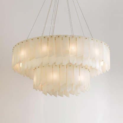 Jade Alabaster Cascade Tiered Chandelier Living Room Dining Room
