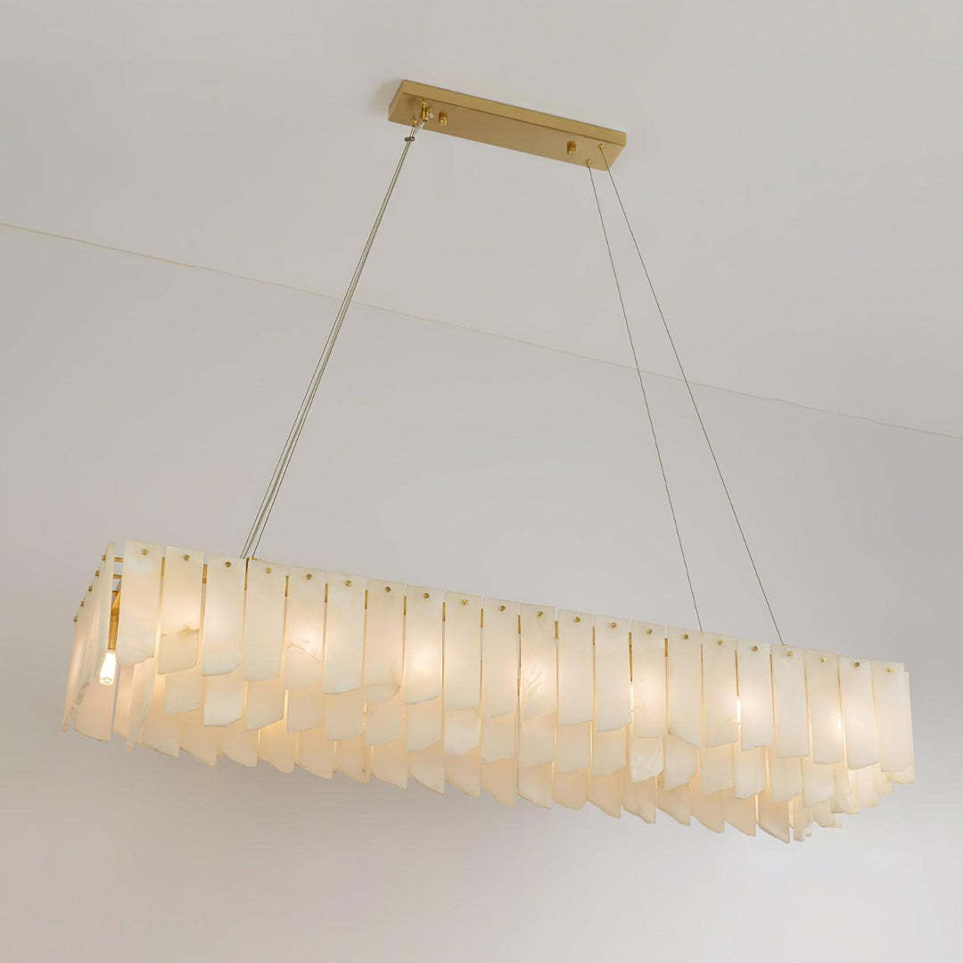 Jade Alabaster Cascade Tiered Chandelier Living Room Dining Room