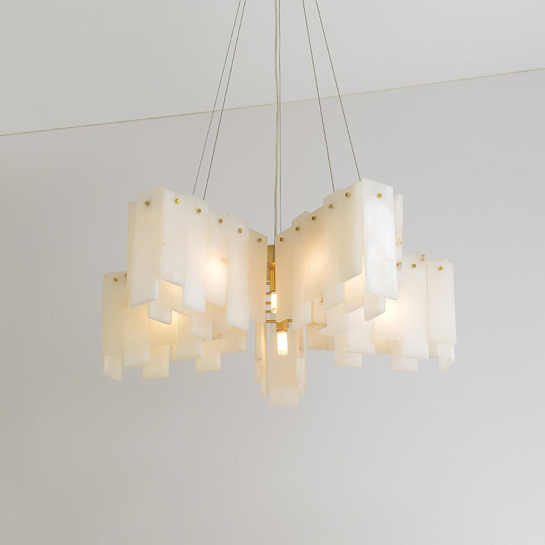 Jade Alabaster Cascade Tiered Chandelier Living Room Dining Room