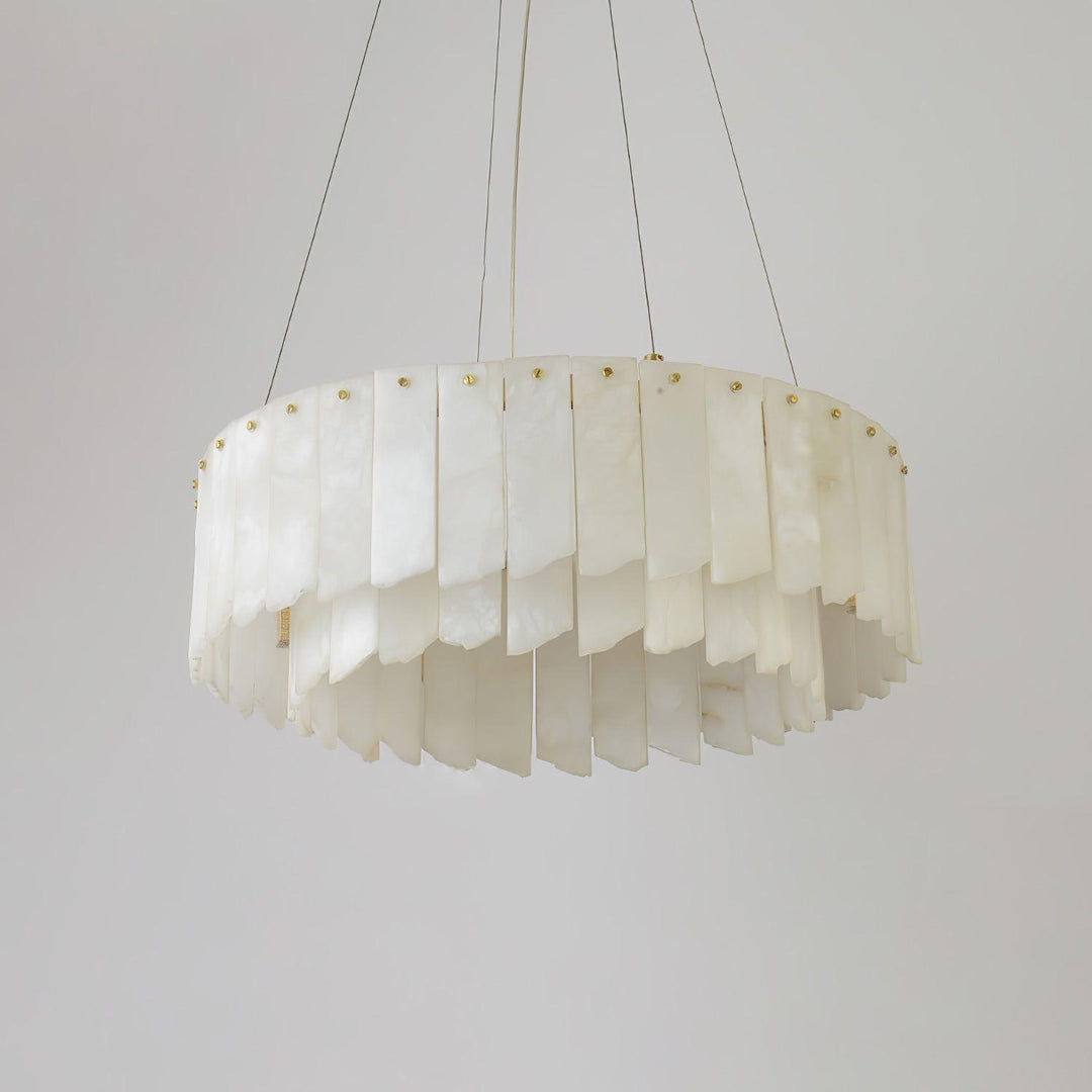 Jade Alabaster Cascade Tiered Chandelier Living Room Dining Room