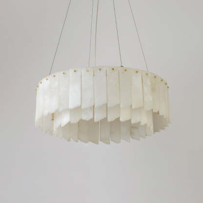 Jade Alabaster Cascade Tiered Chandelier Living Room Dining Room