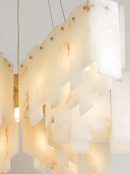 Jade Alabaster Cascade Tiered Chandelier Living Room Dining Room