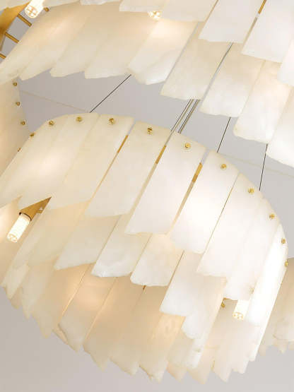 Jade Alabaster Cascade Tiered Chandelier Living Room Dining Room