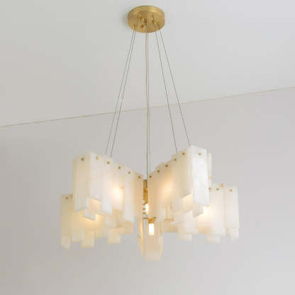 Jade Alabaster Cascade Tiered Chandelier Living Room Dining Room