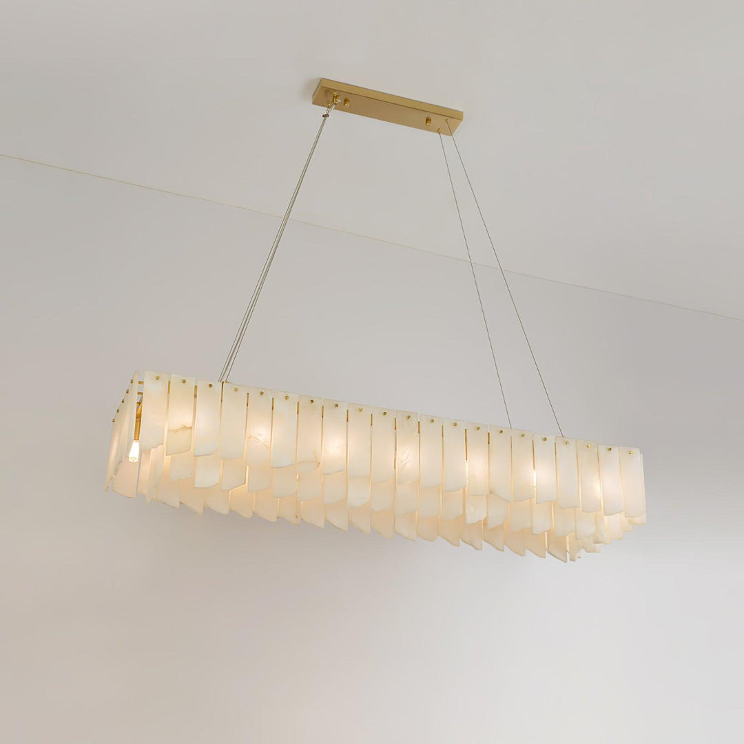 Jade Alabaster Cascade Tiered Chandelier Living Room Dining Room