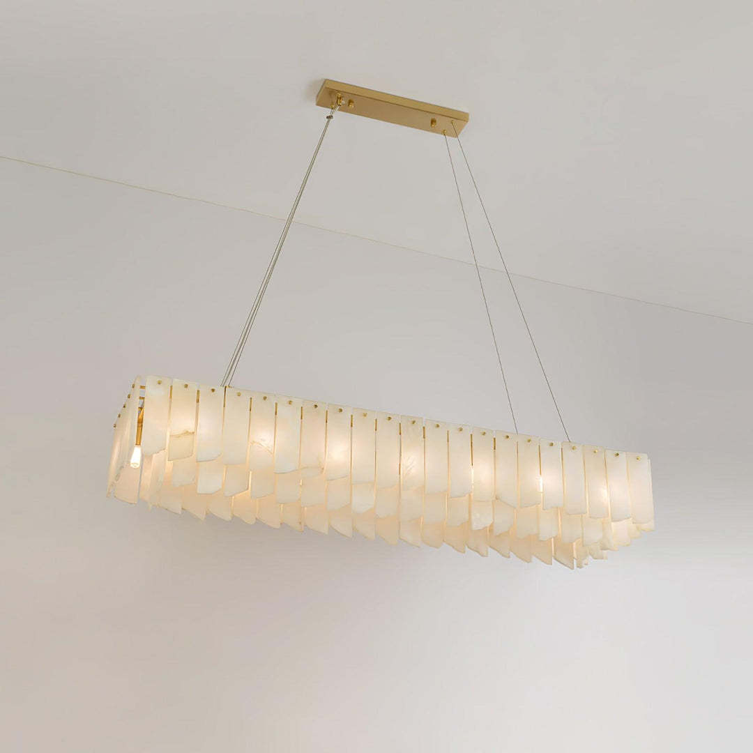 Jade Alabaster Cascade Tiered Chandelier Living Room Dining Room