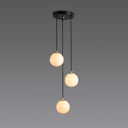 Jade Modern Alabaster Brass Ball Cluster Chandelier Living Room Bedroom