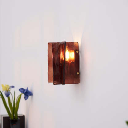 Byers Modern Square Metal Glass Wall Light Living Room Hallway