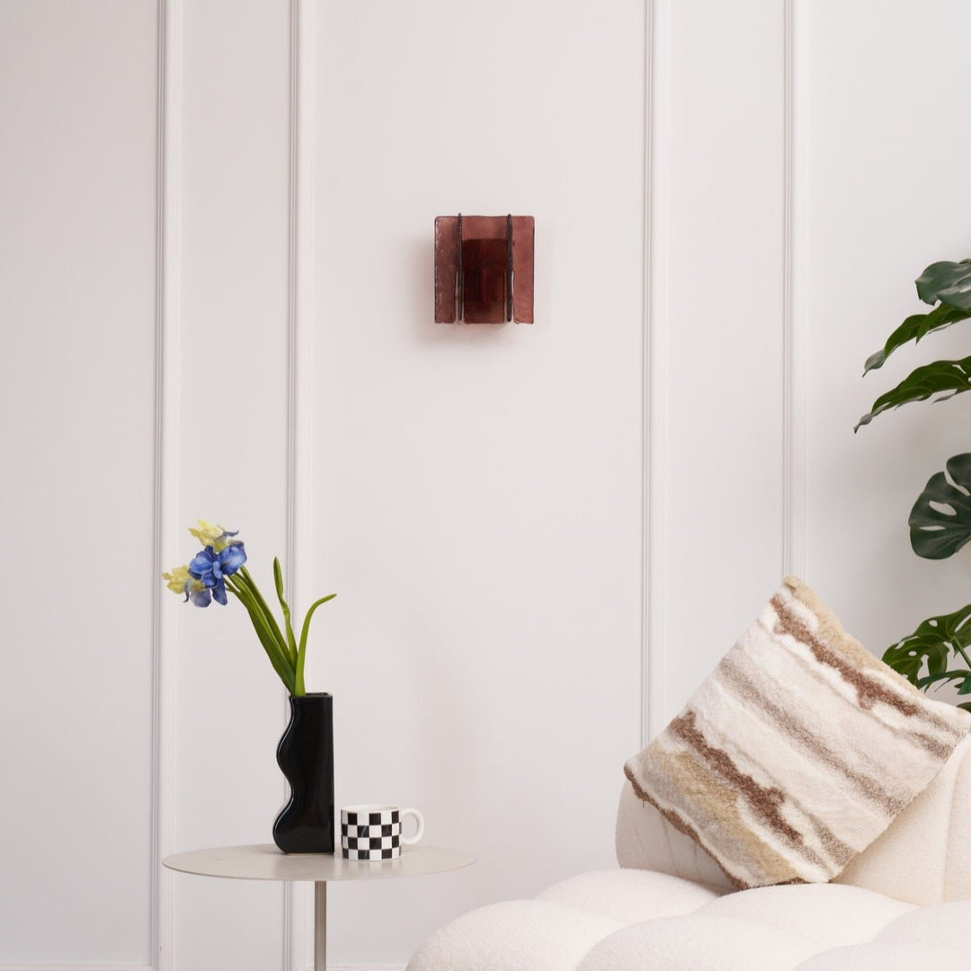 Byers Modern Square Metal Glass Wall Light Living Room Hallway