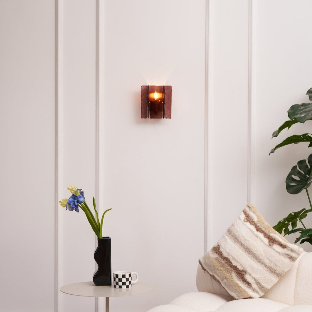 Byers Modern Square Metal Glass Wall Light Living Room Hallway