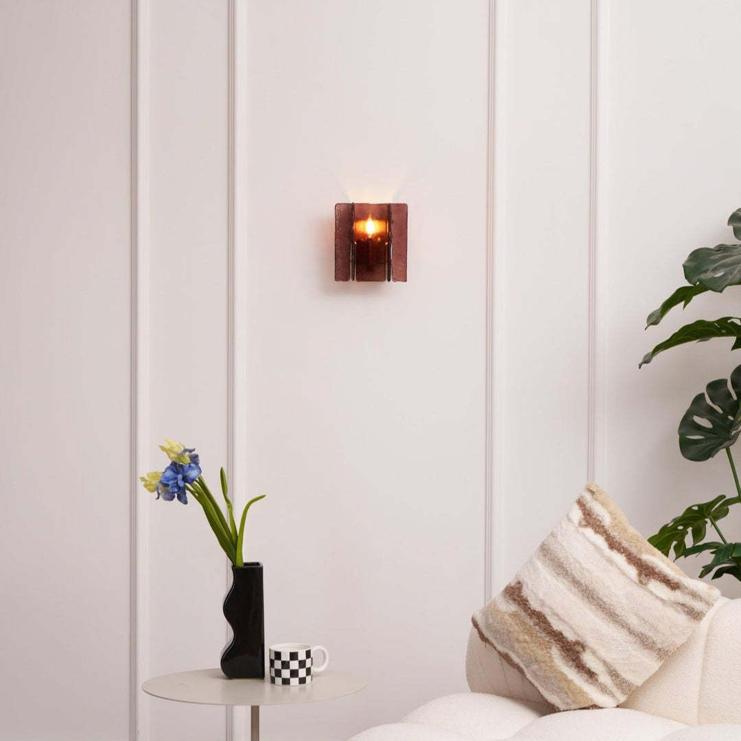 Byers Modern Square Metal Glass Wall Light Living Room Hallway