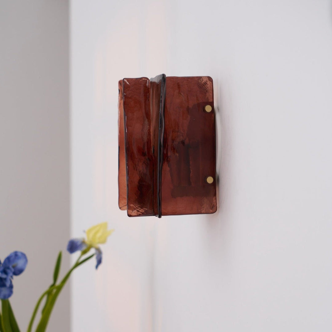 Byers Modern Square Metal Glass Wall Light Living Room Hallway