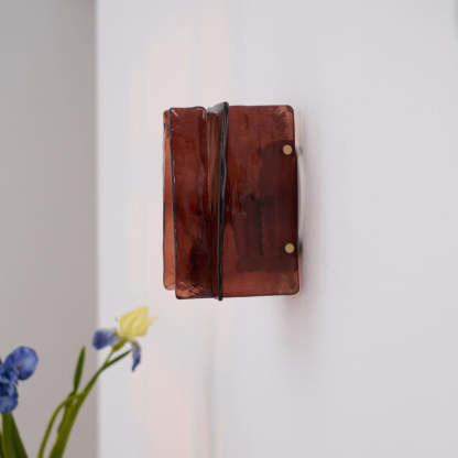Byers Modern Square Metal Glass Wall Light Living Room Hallway