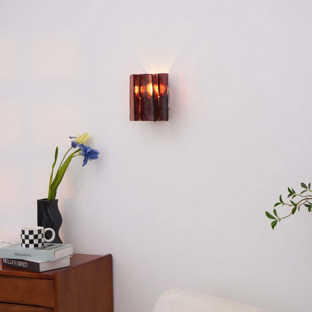 Byers Modern Square Metal Glass Wall Light Living Room Hallway