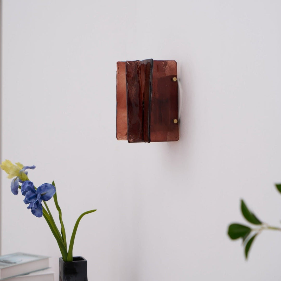 Byers Modern Square Metal Glass Wall Light Living Room Hallway