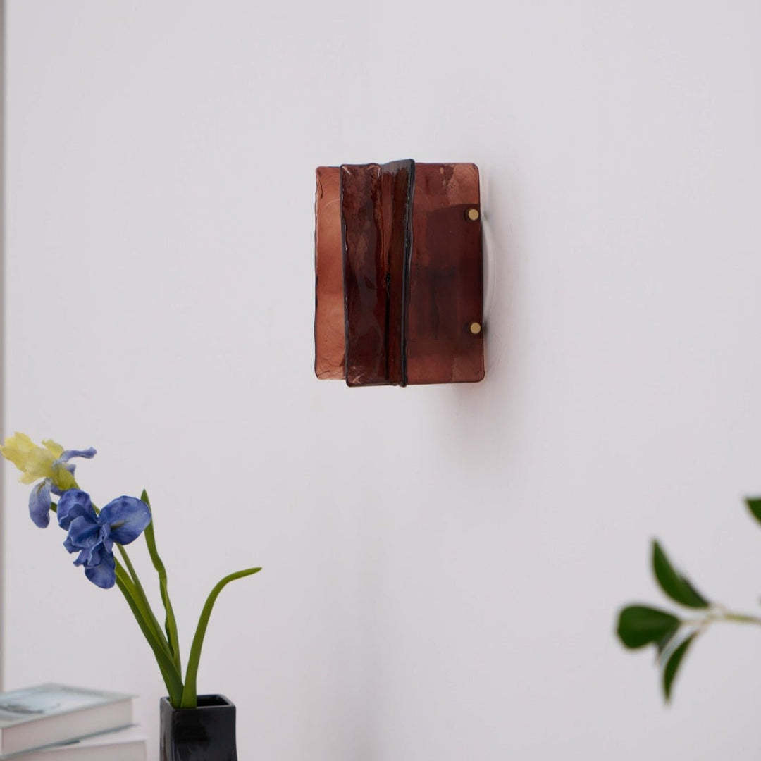 Byers Modern Square Metal Glass Wall Light Living Room Hallway