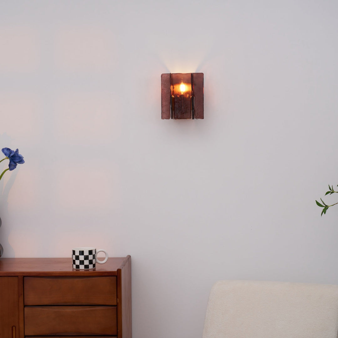 Byers Modern Square Metal Glass Wall Light Living Room Hallway